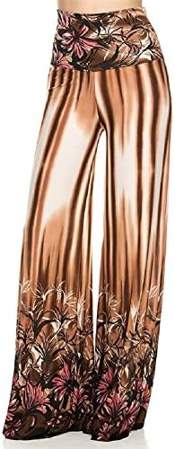 L4U Elegant4U Women's Printed Earthy Floral Wide Leg Palazzo Pants