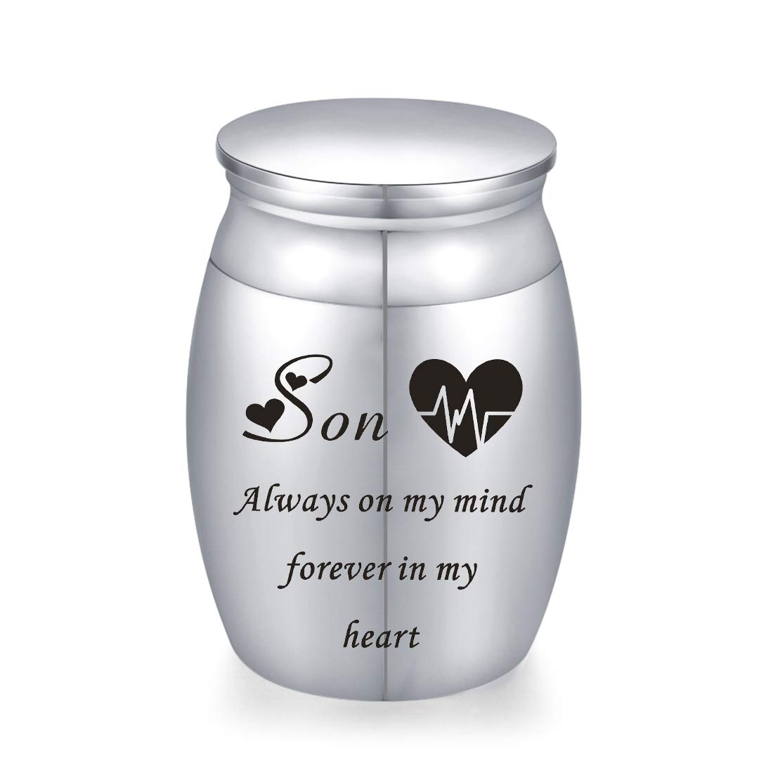 Sunling Decorative Memorial Keepsake Urns for Cremains Stainless Steel Mini 1.57 Inch High Small Funeral Urns Cremation Ashes Holder for Family Members
