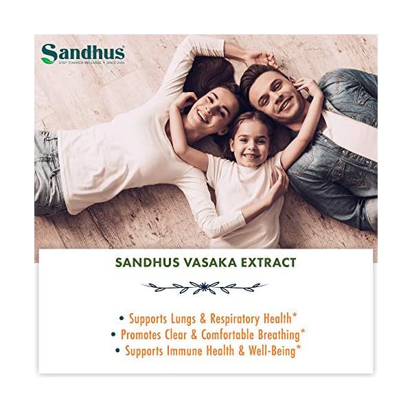 Vasaka Lungs & Respiratory Support Supplement with Holy Basil, Black