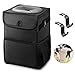 Car Trash Can - Garbage Bag with Lid Waterproof Leakproof No Smell Foldable 2 Gals Portable Rubbish Litter Bin with Storage Pockets Headrest Hook for Console/Headrest/Car Door/Glove Box