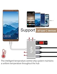 USB C Hub Portable Multiport Adapter   ikling USB C to USB Adapter with Type C Charging, USB 3.0, USB 2.0 Compatible MacBook Pro, ChromeBook Pixel, Huawei Mate 10, Galaxy and More Type C Devices