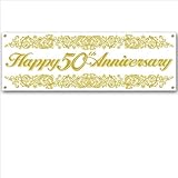 50th Anniversary Sign Banner Party Accessory (1 count) (1/Pkg)