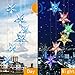 Alitamei Wind Chime Solar Light Color Changing LED Solar Mobile Blue Star Wind Chime Solar Light Wind Mobile Portable Waterproof Outdoor Decorative Romantic Wind Bell Light for Patio Garden Home Party