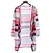 BEAUTYVAN, Women Irregular Stripe Shawl Kimono Cardigan Tops Cover Up Blouse (L, Pink)