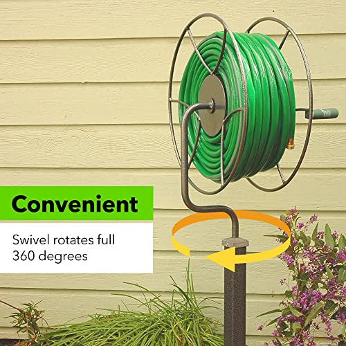 Yard Butler Free Standing Swivel Hose Reel Water Hose Caddy For Yard