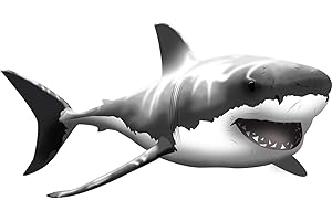 VWAQ Giant Great White Shark Wall Decal Peel and Stick Wall Art … (13" H X 24" W)