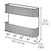 mDesign Wall Mount Metal Woven Mail Organizer Storage Basket - 2 Tiers, 6 Hooks - for Entryway, Mudroom, Hallway, Kitchen, Office - Holds Letters, Magazines, Coats, Leashes, Keys - Chrome/Light Gray
