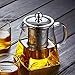 Warmyee Hofu Small Clear High Borosilicate Glass Tea Pot with Removable 304 Stainless Steel Infuser, Heat Resistant Loose Leaf Teapot,Stovetop Safe, 350 ml/11.8 Ounce.