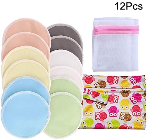 12PCS Breast Pads Nursing Pad Reusable Breastfeeding Pads Bamboo Breast Pad Washable Breast Nursing Pads Set