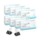 Blue Summit Supplies Medium Binder Clips, 8 Pack of 1.25 Inch Black Binder Clips, 12 Quantity Per Box, 32mm Universal Binder Clips, 96 Pack