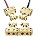 Audew 2 Pcs 4/8 Awg Positive Negative Battery Terminal Platinum Gold Auto Car