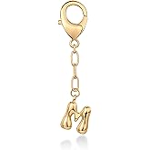 PAVOI 14K Gold Plated Bubble Letter Bag Charm for Handbags - Gold Initial Letter Keychain for Women - Chunky Purse Charm Gift