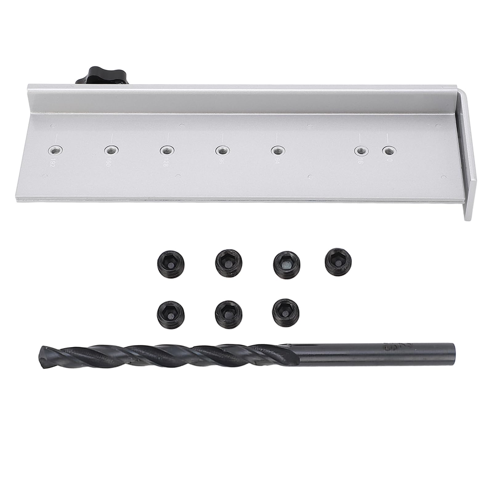 Nimomo Cabinet Hardware Jig Tool Drill Guide, 7 Holes Cabinet Handle Jig Cabinet Hardware Template Telescopic Handle Hole Punching Locator Aluminum Alloy Cabinet Jig for Handles and Pulls