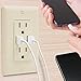 TOPGREENER TU2152A-LA Power Outlet USB, 2.1A Dual USB Charger Outlet 15A Duplex Tamper Resistant Receptacle, Light Almond