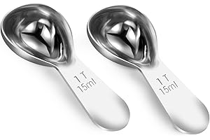Coffee Scoop 1 Tablespoon Scoop Measuring Spoon for Ground Coffee 2 Pieces,Stainless Steel Small 1 Tbsp Coffee Spoons Measure