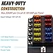BlueFire 12 Way 30A 32V Blade Fuse Box Board with 24PCS Fuse + LED Warning Light for Car/Marine Boats/Automotive/Trike