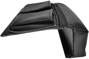 Homoyoyo Car Armrest Pad for Car Window Elbow Rest Pad Multifunctional Black Leather with Storage Pocket for