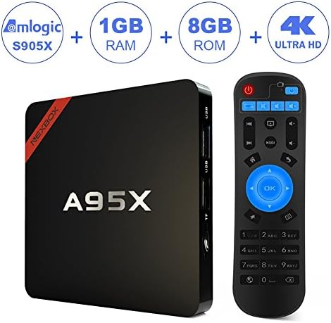 [Updated version]NEXBOX A95X Pro Android 6.01 TV Box Powered by Newest Amlogic S905X 64Bit Quad-core CPU with Penta-core GPU VP9 4K 60FPS Kodi 16.1 Pre-installed, Support 2.4G WiFi(1G,8G)