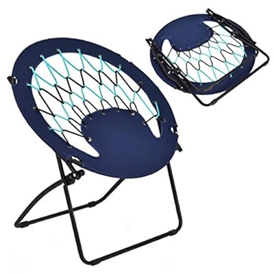 New Folding Round Bungee Chair Steel Frame Outdoor Camping Hiking Garden Patio