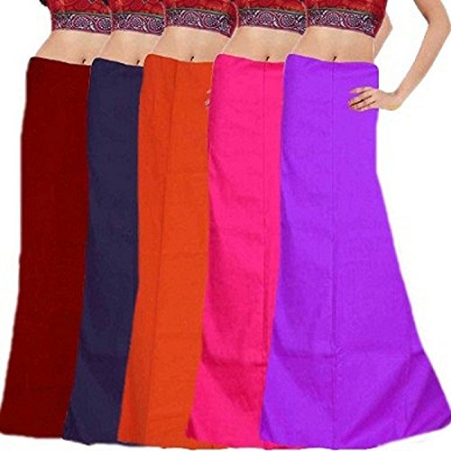 just clikk women's cotton petticoats (60, free size, multicolour)-combo of 5