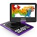 COOAU 11.5" Portable DVD Player with Built-in Rechargeable Battery, Game Joystick, 9.5&rdquo; Eyesight Protective HD Screen, Support AV-in/Out, SD Card and USB Port, Region Free, Purple primary