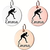 Girl Wrestling Charm, Personalized Engraved Stainless Steel Girl Wrestling Name Charm, DIY, Girl Wrestling Gift for Girl Wrestler, Girl Wrestling Jewelry