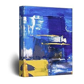 Canvas Wall Art - Abstract Blue Oil Paints Texture on Canvas - Giclee Print Gallery Wrap Modern Home Art Ready to Hang - 12x18 inches