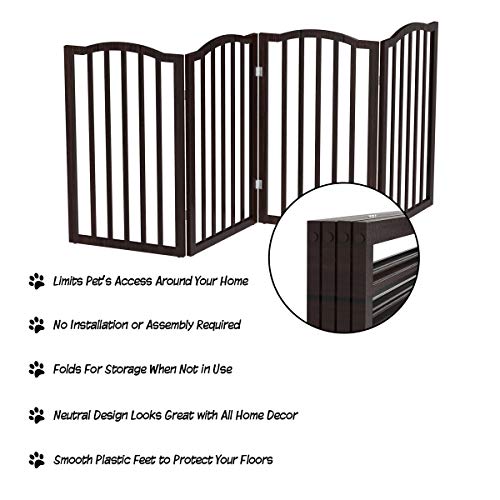 PETMAKER Freestanding Pet Gate Wooden Folding Fence for Doorways