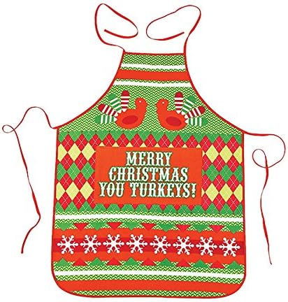 Christmas Ugly Sweater Apron Merry Christmas you Turkeys!