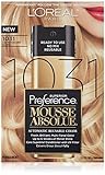 2 Pack L'oreal Paris Hair Color Superior Preference Mousse Absolue, 1031 Lightest Golden Blonde