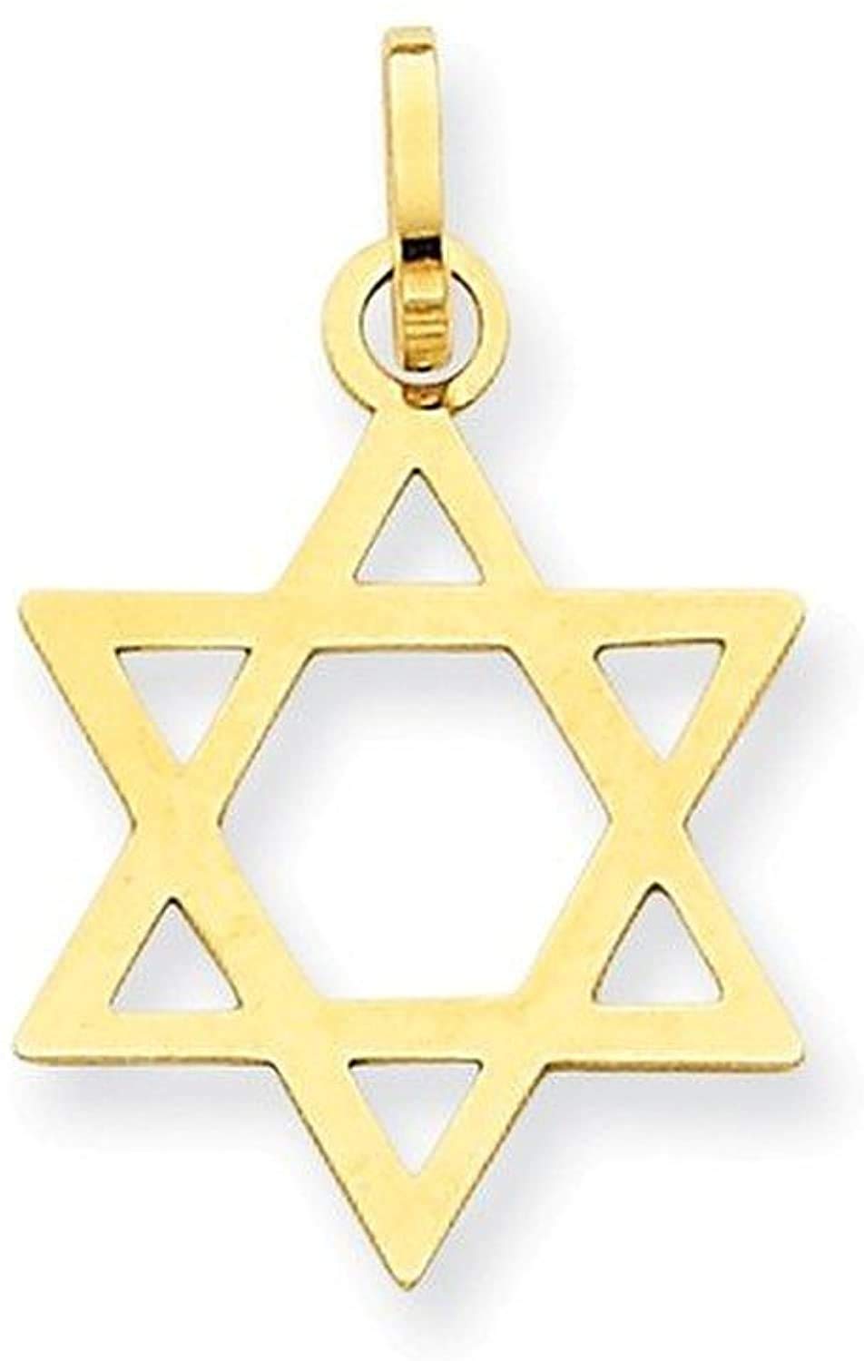 PRINS JEWELS 14 Carat 585 Star of David Pendant Shiny Yellow Gold