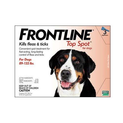 Merial Frontline Top Spot Flea and Tick Control for 89-to-132-Pound Dogs and Puppies, 3 Doses