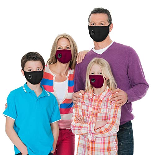Fueyou 2+2 Kid Adult + 8 F_ilters Family Cloth Covering Face Bandana Mouth Scarf Reusable Insert Washable Adjustable