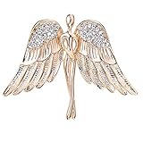 OKAJEWELRY Guardian Angel Brooch Jewel Bouquet Crystal Pin Gold Tone
