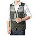 Kedera Men's Mesh Fishing Vest Photography Work Multi-Pockets Outdoors Journalist's Vest Jacket (Army Green, Large)