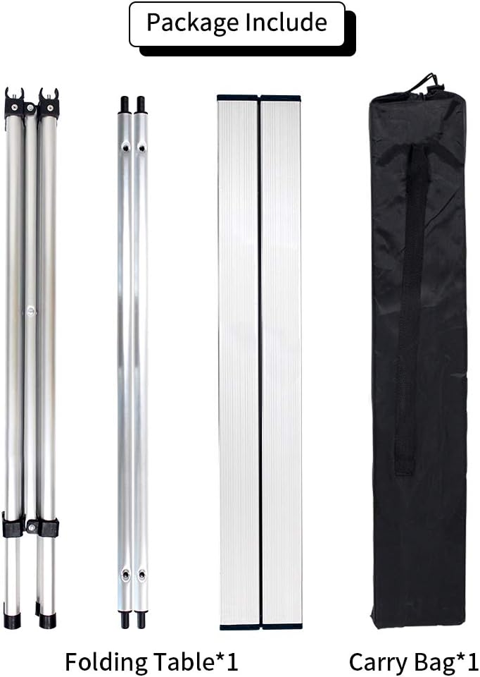 Growsun Folding Camping Table, Portable Aluminum Lightweight Square Camp Table w/Carry Bag for Outdoor and Indoor: Kitchen & Dining