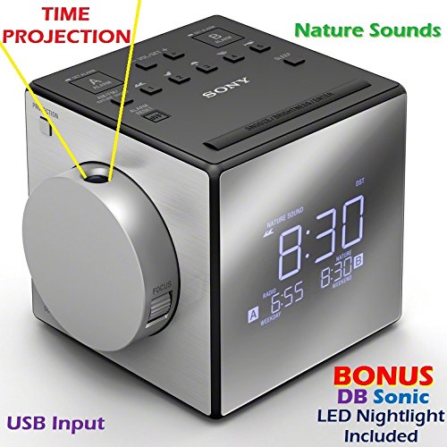 Sony Time Projection Dual Gradual Alarm Clock & Noise Maker Sound