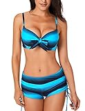 sidefeel Women Push Up Bikini Set Swimsuit Print Two Pieces Swimwear