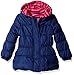 Pink Platinum Girls' Stripe Puffer with Hat and Scarf