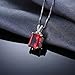 JewelryPalace Emerald Cut 6.1ct Created Red Ruby Pendant Necklace 925 Sterling Silver 18 Inches