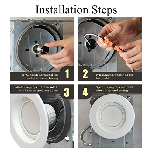 SGL 6 Inch Dimmable LED Downlight, 13W (100W Replacement), 3000K Soft White, 1050Lm, Retrofit LED Recessed Lighting Fixture, LED Ceiling Light, 4-Pack - Thumbnail 5