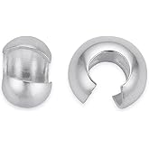 Beebeecraft 80Pcs 4 Size 925 Sterling Silver Plated Crimp End Caps Smooth Glue-in