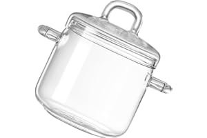 VICASKY 350Ml Glass Simmer Pot with Lid, Stovetop Glass Cooking Pot for Stewing, Boiling, and Milk Heating