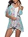 Women's Chiffon Floral Kimono Cardigan Open Front Beach Cover Up Tops Blouses Wrap Shawls