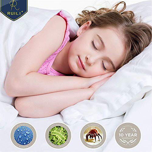 Full Size Premium 100% Waterproof Mattress Protector-Vinyl Free, Hypoallergenic Fitted Mattress Protector - 10 Year Warranty