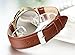 JewelryWe Women's Colorful Elephant Print Gold Tone Dial Leather Quartz Ladies Girls Watch Coffee