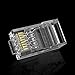 CAT6 RJ-45 UTP Connectors, RJ-45 Crimp Ends 8P8C Network Modular Plugs with Flexible Latch, 100-Pack