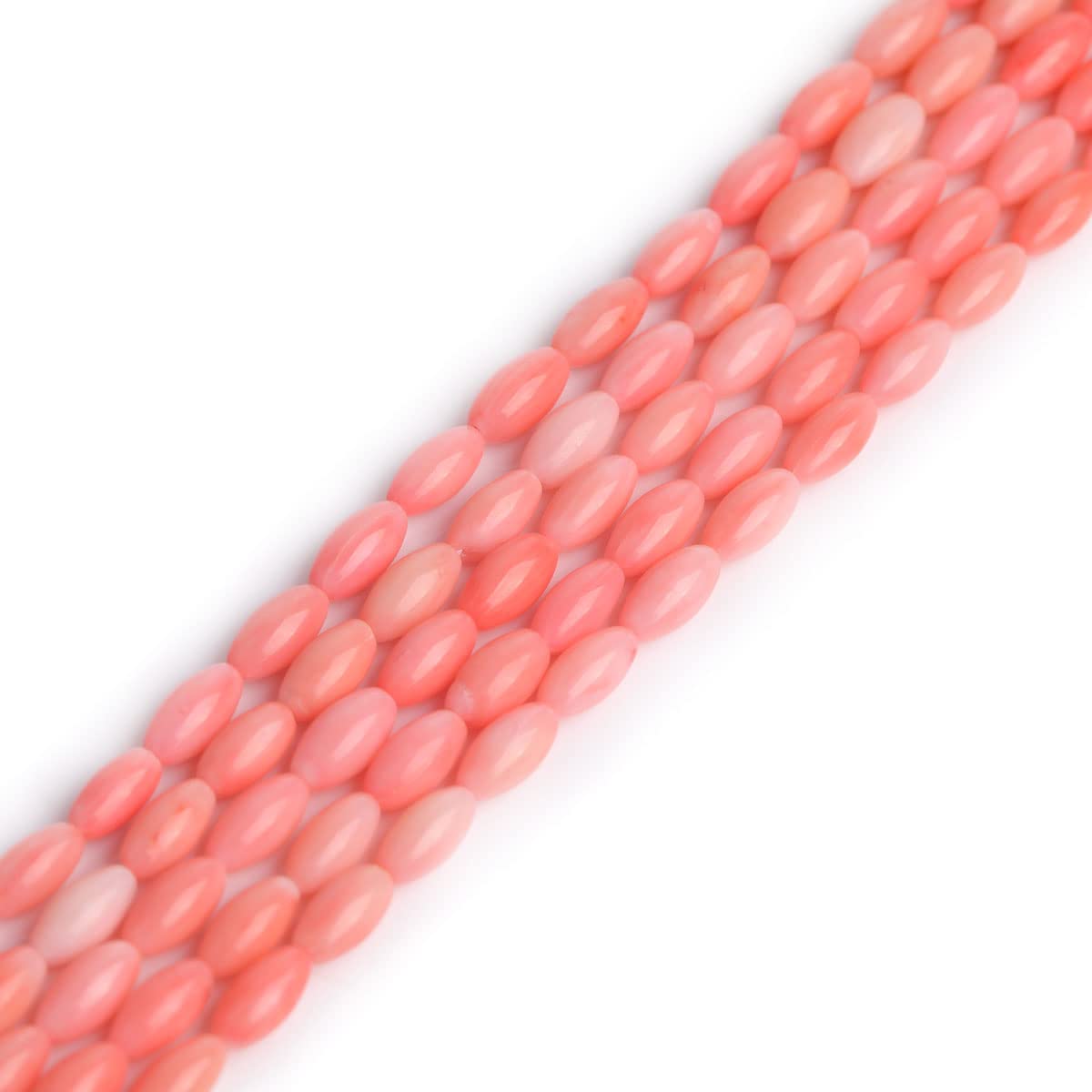 Sweet & Happy Girl's Store 5x9mm-5x10mm Oval Gemstone Pink Coral Beads Strand 15 Inch Jewellery Making Beads โ image 1