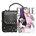 MG Collection Ming Gothic Skull Studded Structured Shoulder Bag, Black, One Size