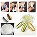 MLMSY 2 Box Mirror Powder Gold Silver Pigment Nail Glitter Nail Art Chrome with Matching Brushes(Silver+Gold)